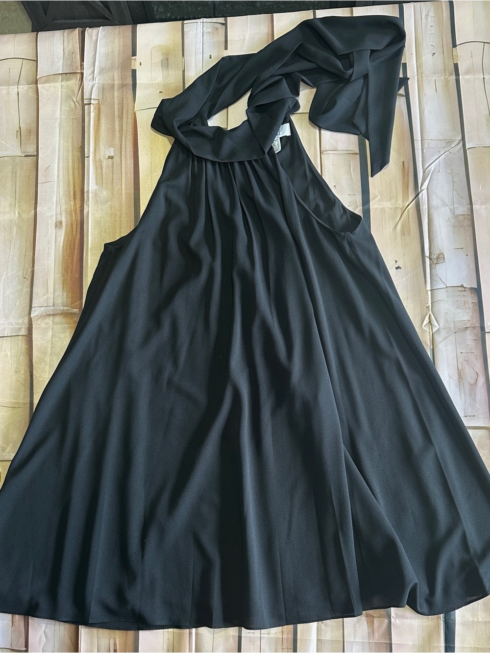 Belle Badgley Mischka Black Halter Dress Size 10 Elegant Formal Evening